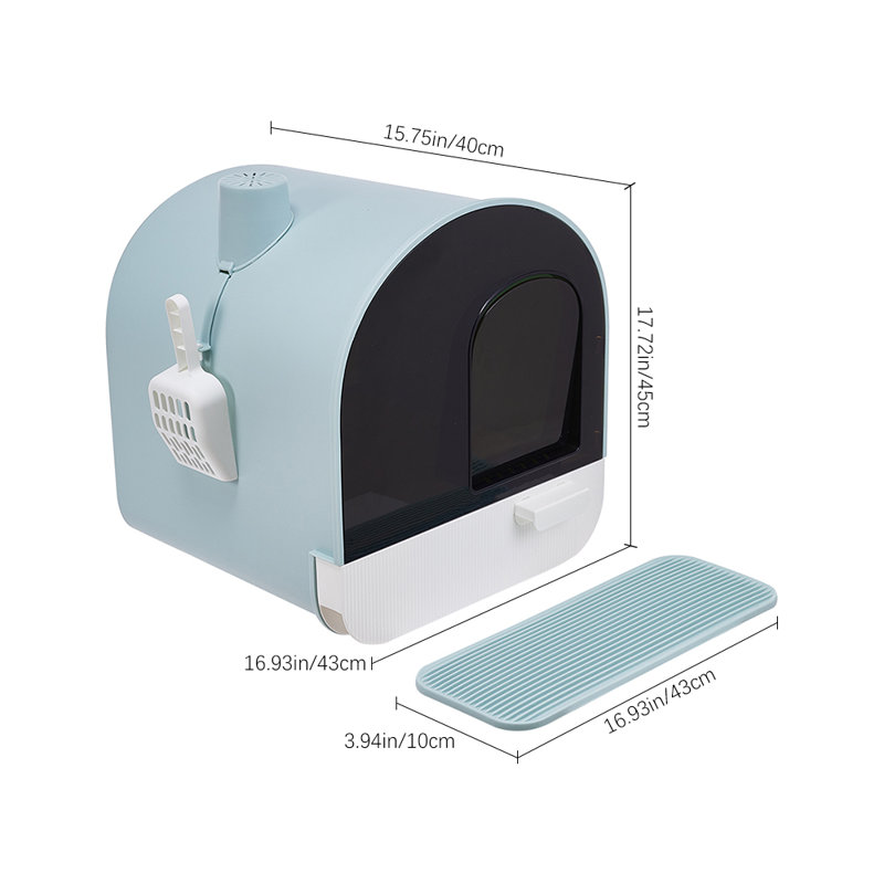 Polyethylene Plastic Litter Box with Scoop