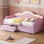 Lit de jour simple tapissier avec DEL et 2 tiroirs-150270199-150270197
