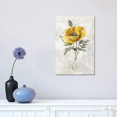 Canary Linen Poppy by Carol Robinson - Print on Canvas