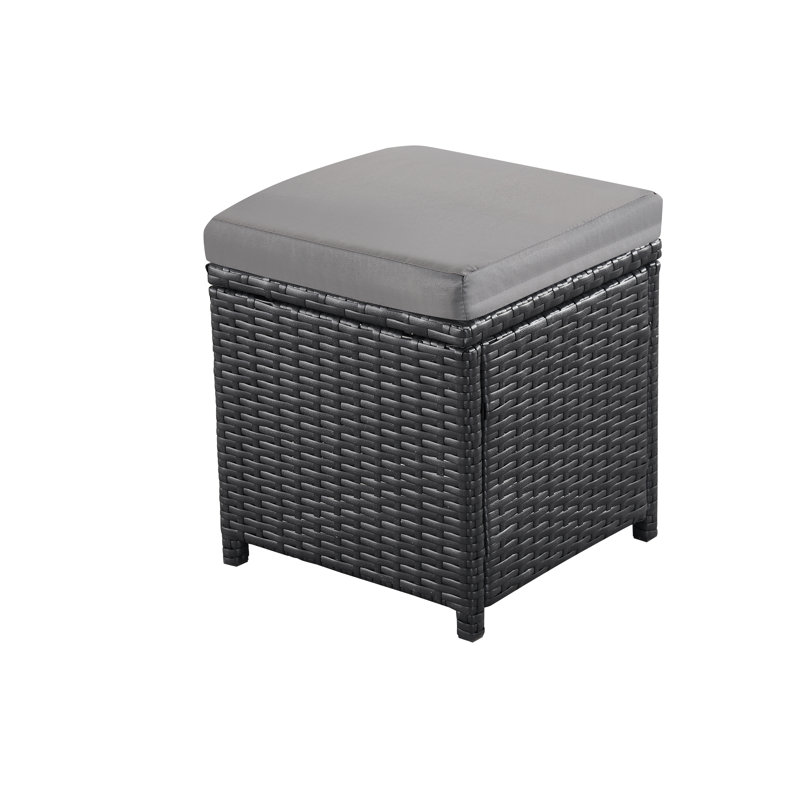 Esteven 9 Seater Rattan Corner Sofa Set, Black, Grey