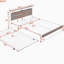 Cadre de lit plateforme grand en métal avec lit gigogne, ports USB et support à lattes, sans sommier blanc