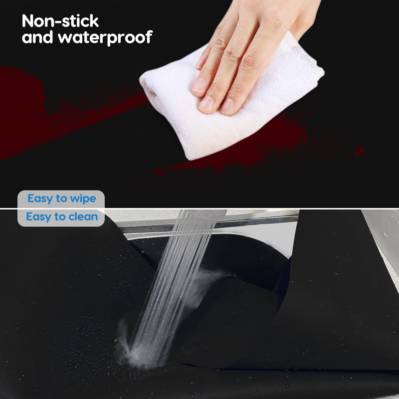 Très grand tapis en silicone 36 po x 24 po x 0,08 po, tapis en silicone multi-usage épais et résistant à la chaleur, Noir