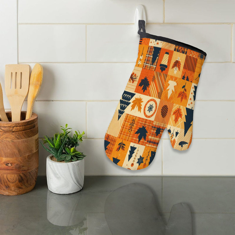 Rustic Plaid Oven Mitt Cotton Twill