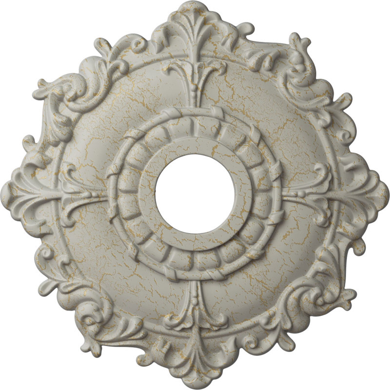 Endurathane Alexa Ceiling Medallion, 20 1/2"OD x 1 7/8"P (Fits Canopies up to 2 7/8")Hand-Painted Stone Hearth Finish