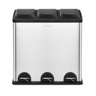 Steel Step On Multi-Compartments Trash & Recycling Bin - 16 Gallons
