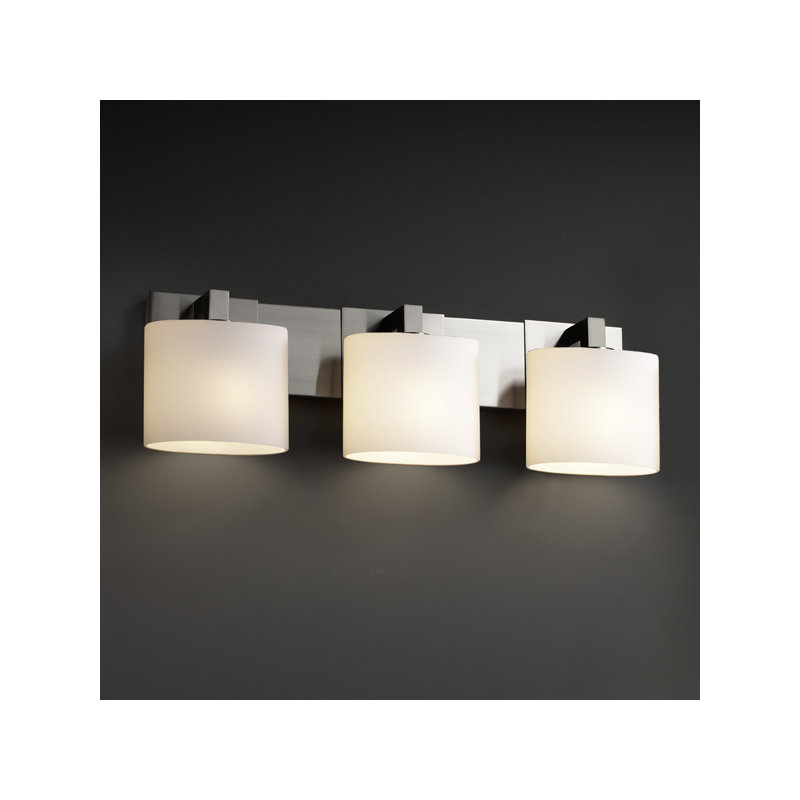 Yochman 3 - Light Vanity Light, Square with Flat Rim, Nickel, Opal
