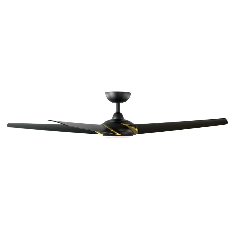 62" Lucid 5 - Blade Outdoor/Indoor Smart Standard Ceiling Fan with Remote Control and LED Light Kit Included, Works With Alexa and iOS or Android App