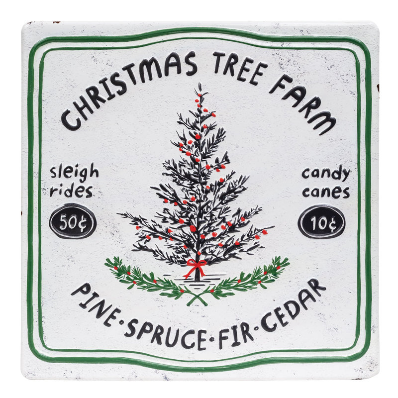 Christmas Tree Farm Distressed Metal Sign