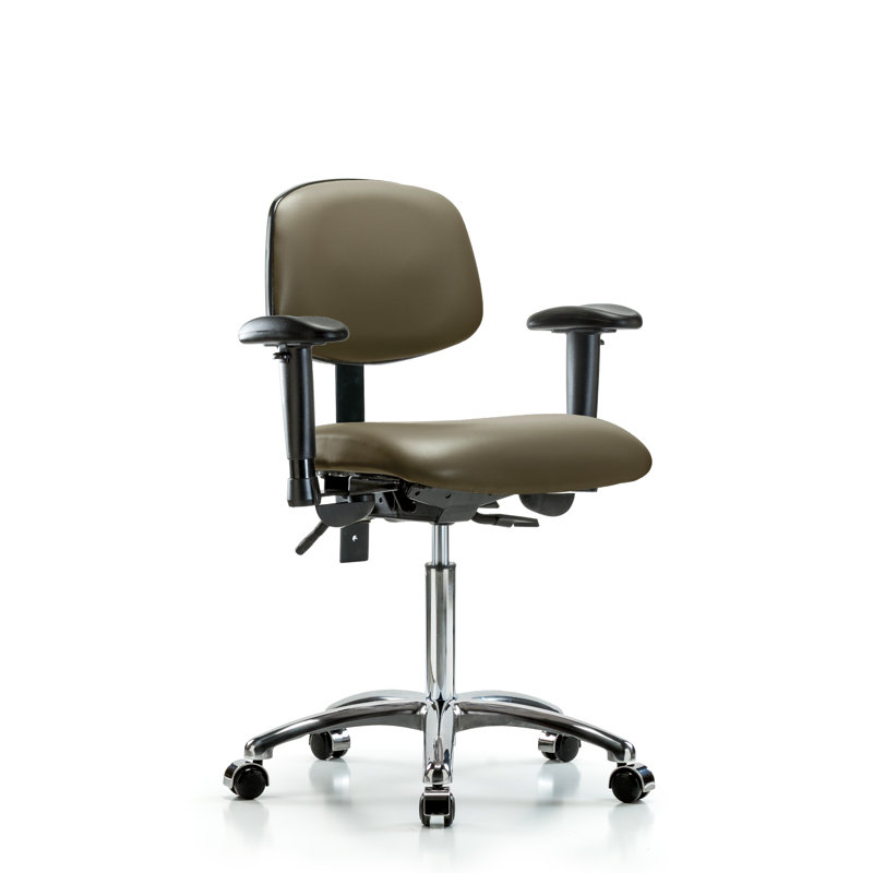 Latracia Vinyl Task Chair, Taupe, Yes