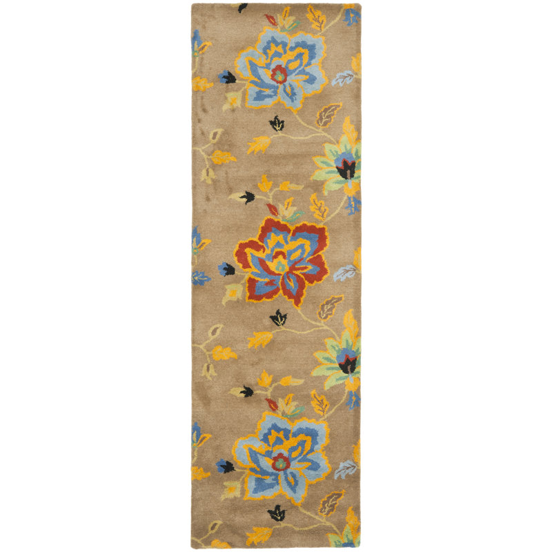 Tapis en laine touffeté à la main Nonia, Tapis de couloir 2 pi 6 po x 8 pi