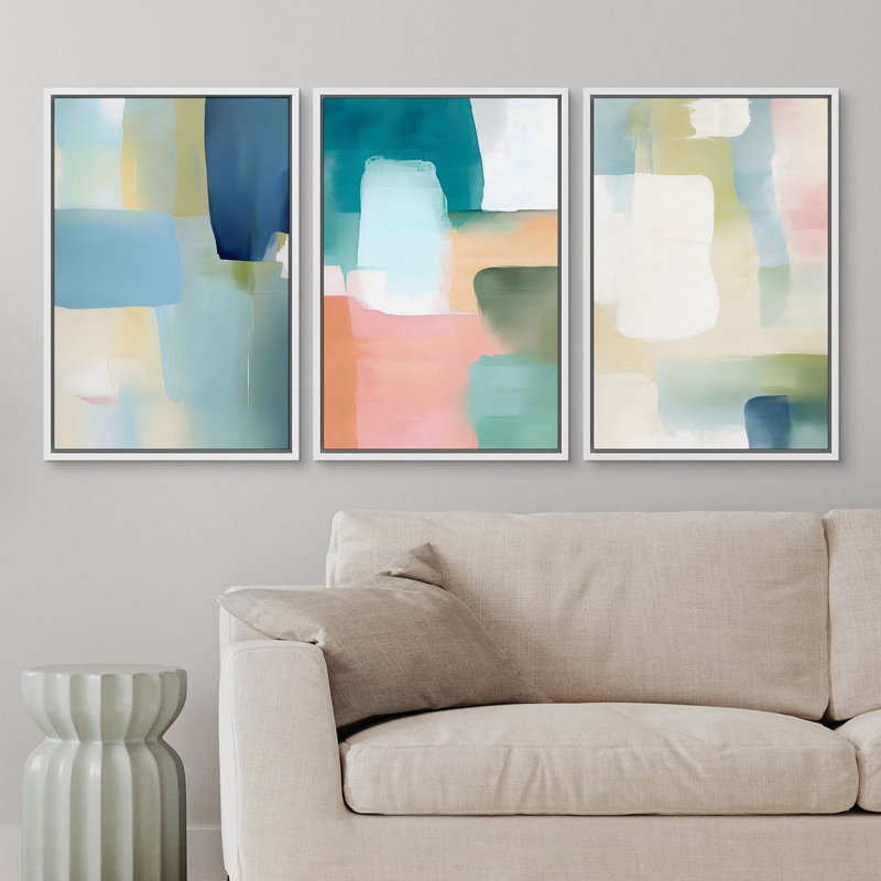 «Abstract Paint Effect Vibrant», impression numérique sur toile encadrée, Blanc, H 24 po x l 16 po