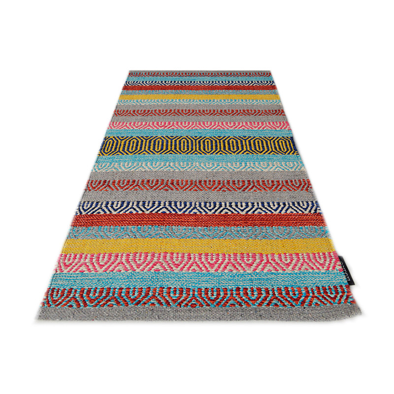 Saffron Striped Hand Woven Area Rug, Rectangle 160 x 230cm
