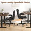 Fauteuil de bureau ergonomique pivotant à pieds croisés, repose-pieds rotatif à 360 °, roues, réglage de la hauteur pour une assise flexible-2130795494-2130795489