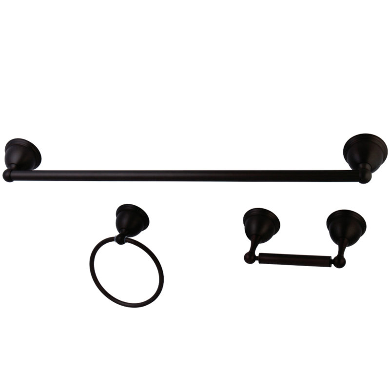 Kingston Brass Restoration 3-Piece Bathroom Hardware Set, Oil Rubbed Bronze