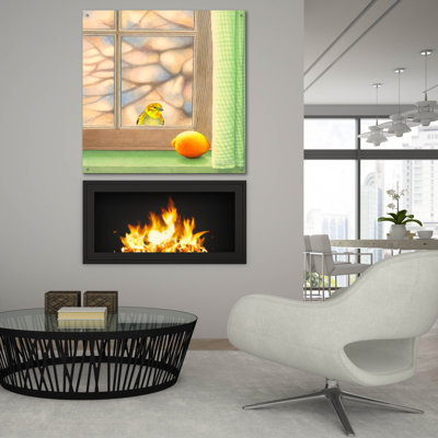 Epic Art 'Fellow Yellow'  by Marvindale Acrylic Glass Wall Art, 36" x 36"