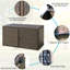 2-Tier Garden Storage Box, 2-Way Opening Rattan Deck Box Chest With Flip-Top Lid, Outdoor Weatherproof Storage Organiser With Metal Frame For Toy Cushion Poolside Patio Balcony