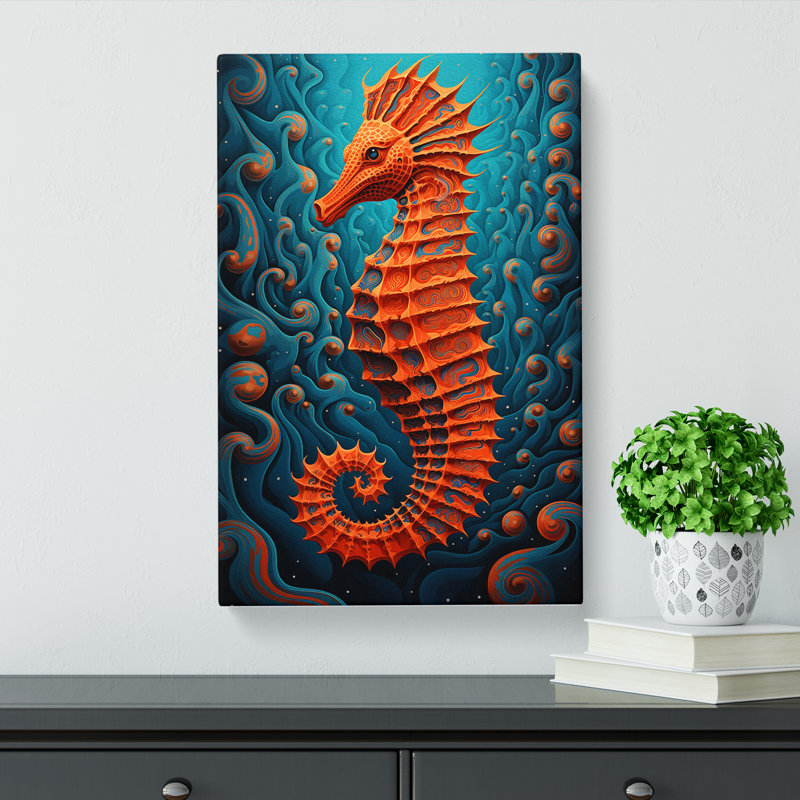 Seahorse Op - Print, 60cm H x 40cm W x 3cm D