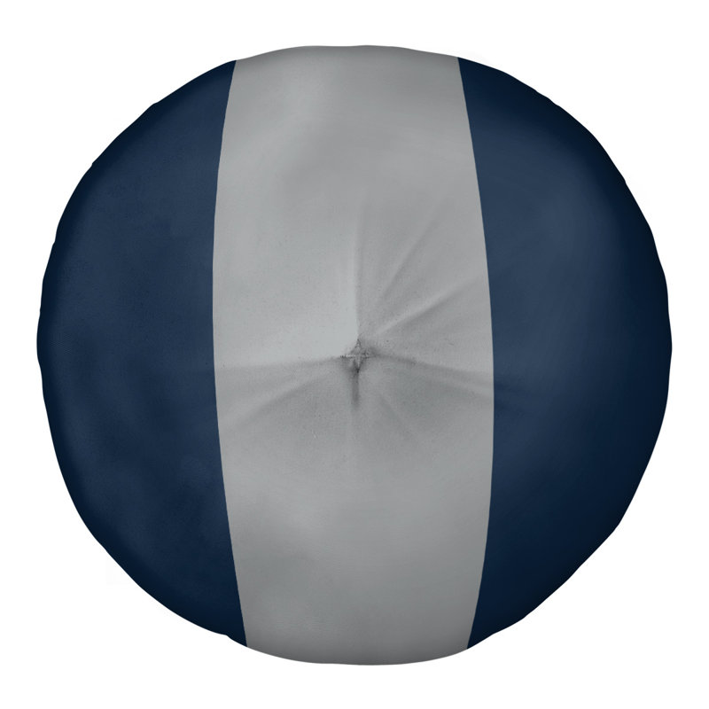  Tufted Floor Pillow, 26"H x 26"W, Navy/Gray
