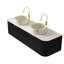 Meuble-lavabo de 60 po avec lavabo et lavabos 60 po, 2 tiroirs, 2 lavabos ronds en céramique blanc mat et plateau en pierre frittée blanc de Carrare, pré-assemblé, couleur noire-1577319974-1577319992