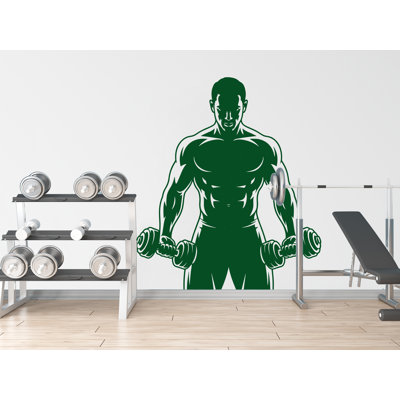 Autocollant mural pour homme, gymnase, décorateur de remise en forme, entraînement, vinyle adhésif, autocollants muraux, salle de bain