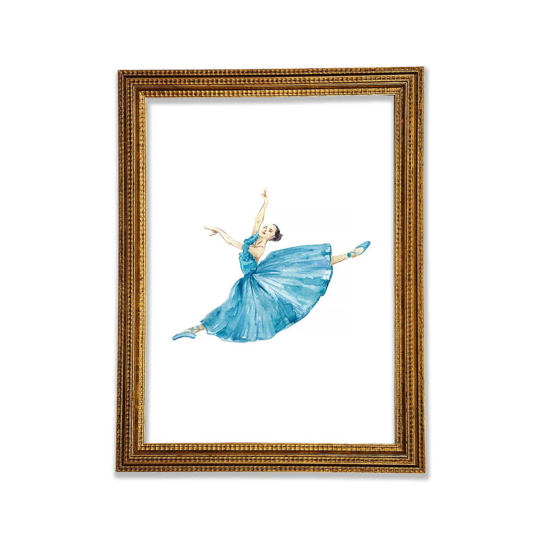 Blaue Ballerina 6 - Einzelne Bilderrahmen Kunstdrucke