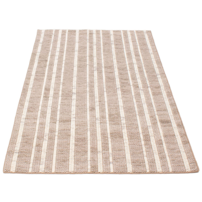 Tapis unique en laine taupe 4 pi 11 po x 8 pi 1 po Kennidi