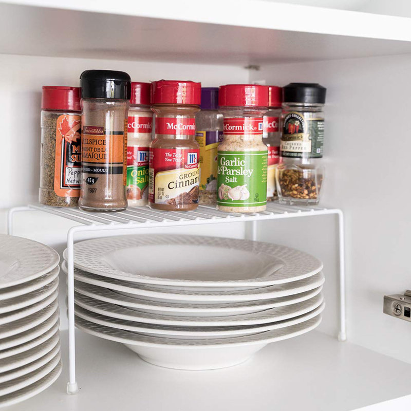 Tablette de cuisine | Organisateur de comptoir | Métal | Blanc | 12,5 x 10,5 x 5,25 po, Blanc, 12,5 x 10,5 x 5,75 po