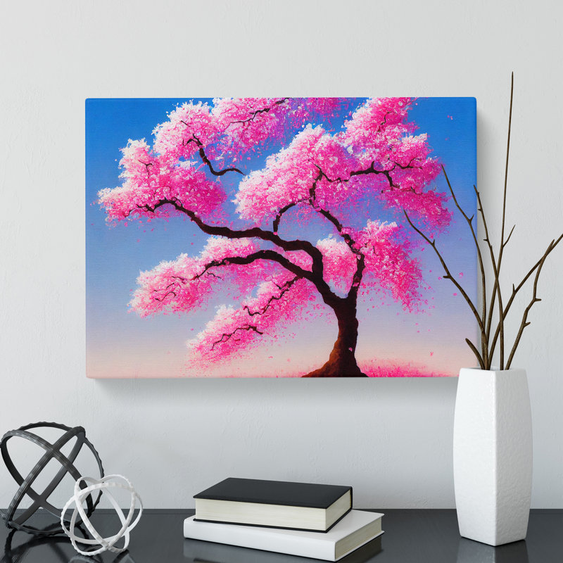 Authentic Cherry Blossom Tree - Wrapped Canvas, 35cm H x 50cm W x 3cm D