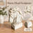 Cream White Horse Head Sculpture with Square Base-136367518