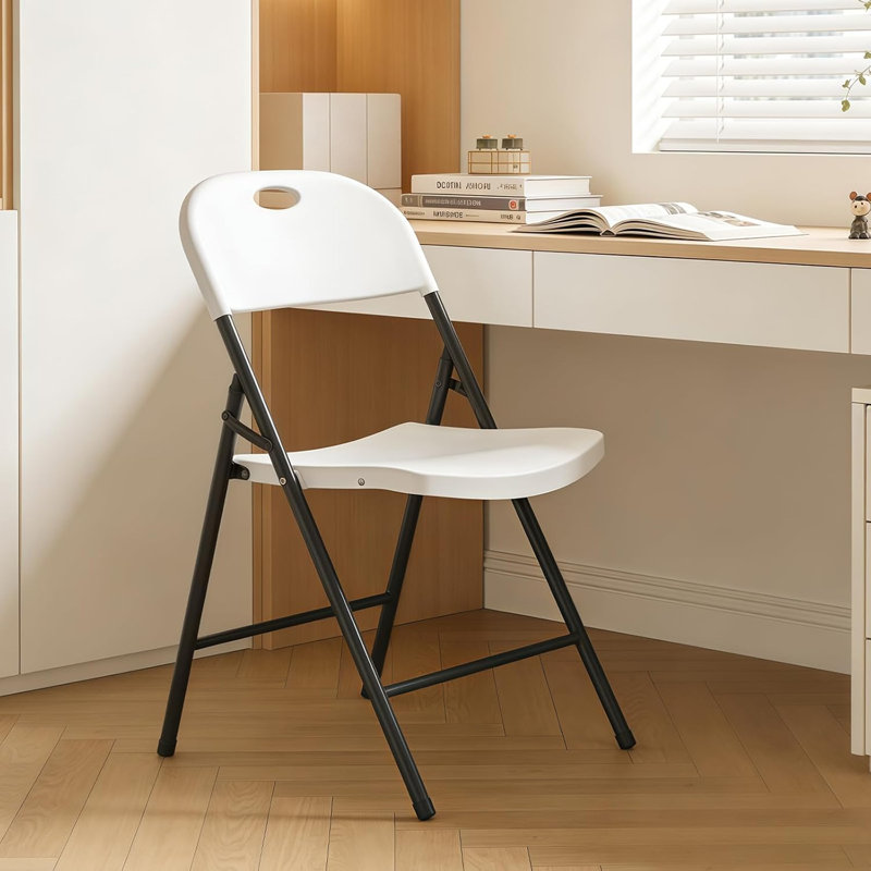 Stackable Folding Chair Folding Chair Set, White