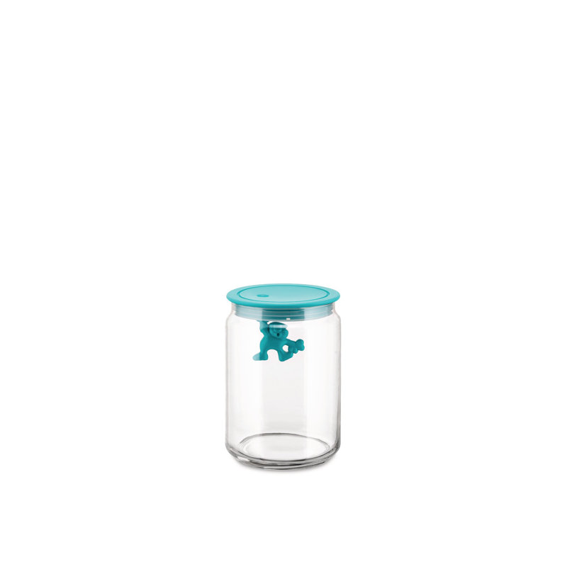 Light Blue Glass Kitchen Jar with Airtight Lid