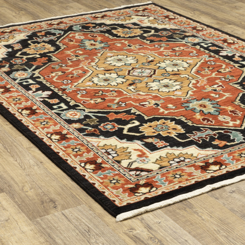 Tapis oriental tissé à la machine 2 pi x 3 pi avec frange