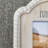 White Wood Beaded Picture Frame with Mat