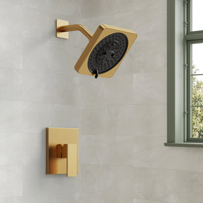Ensemble de robinet de douche à fonction unique, pomme de douche à 7 jets, ensemble de garniture de poignée de douche avec valve