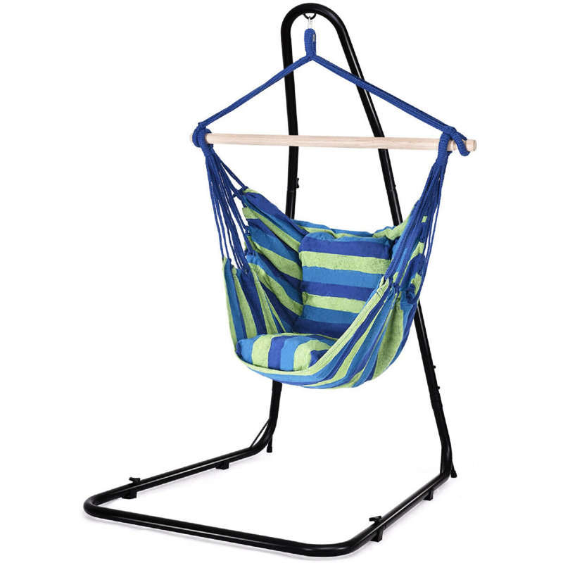 Chaise hamac Ladue, Bleu et vert