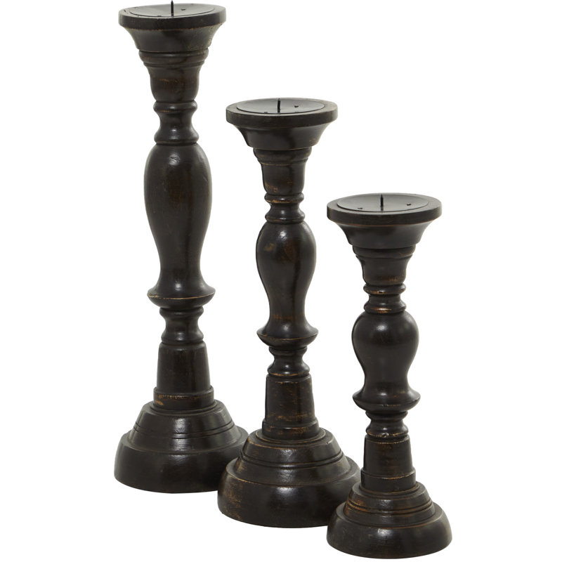 Ensemble de chandeliers de table en bois 3 pièces