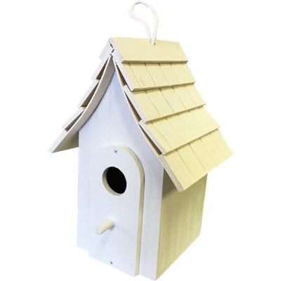 Maison d'oiseaux 9 po blanc mat