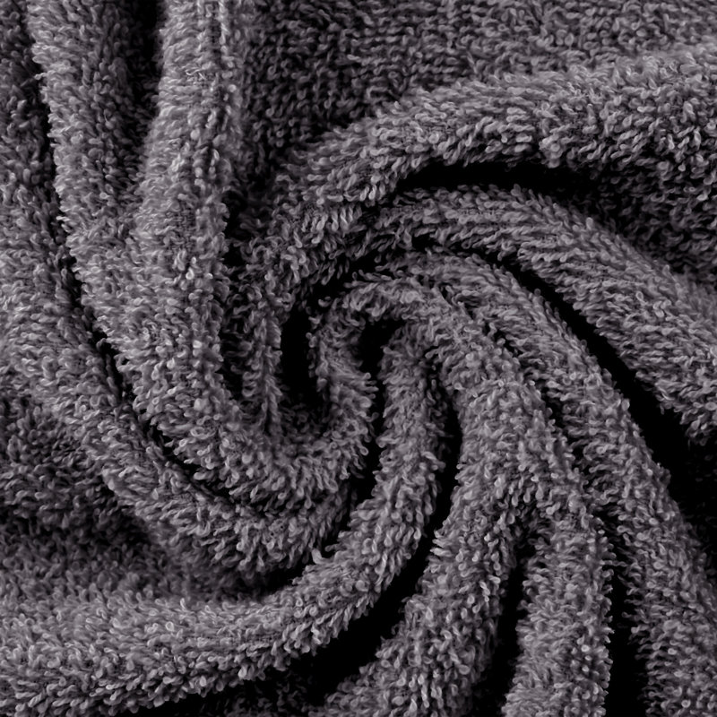 Hannu Eco-Friendly Sustainable Cotton 12 Piece Assorted Bathroom Towel Set, Graphite