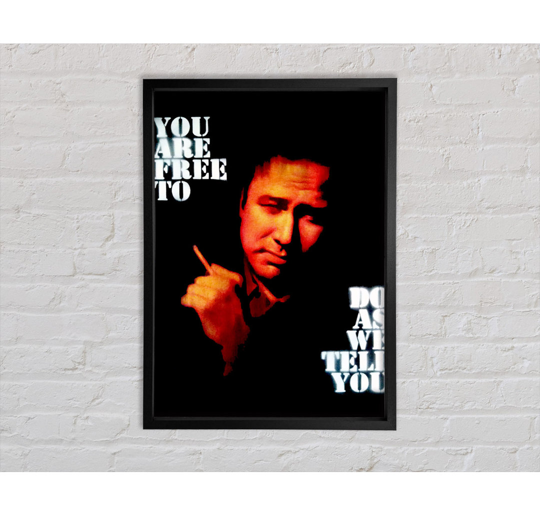 Motivationszitat Bill Hicks Du bist frei - Einzelbildrahmen Kunstdrucke auf Leinwand