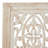 Rectangular Mango Wood Wall Panel Hand Crafted With Intricate Carving, White and Brown