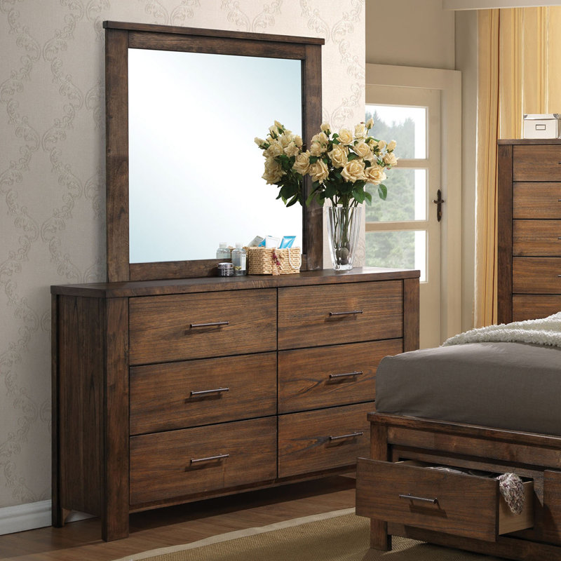 Commode double 6 tiroirs avec miroir Maebel