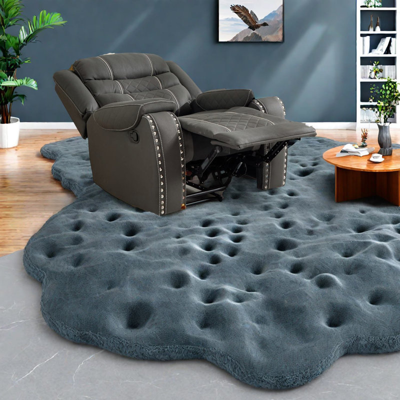 Fauteuil inclinable confortable en tissu, finition noire, pour le salon moderne