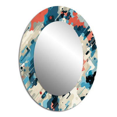 Cuber Techno Concealment - Blue Oval Wall Mirror Decor