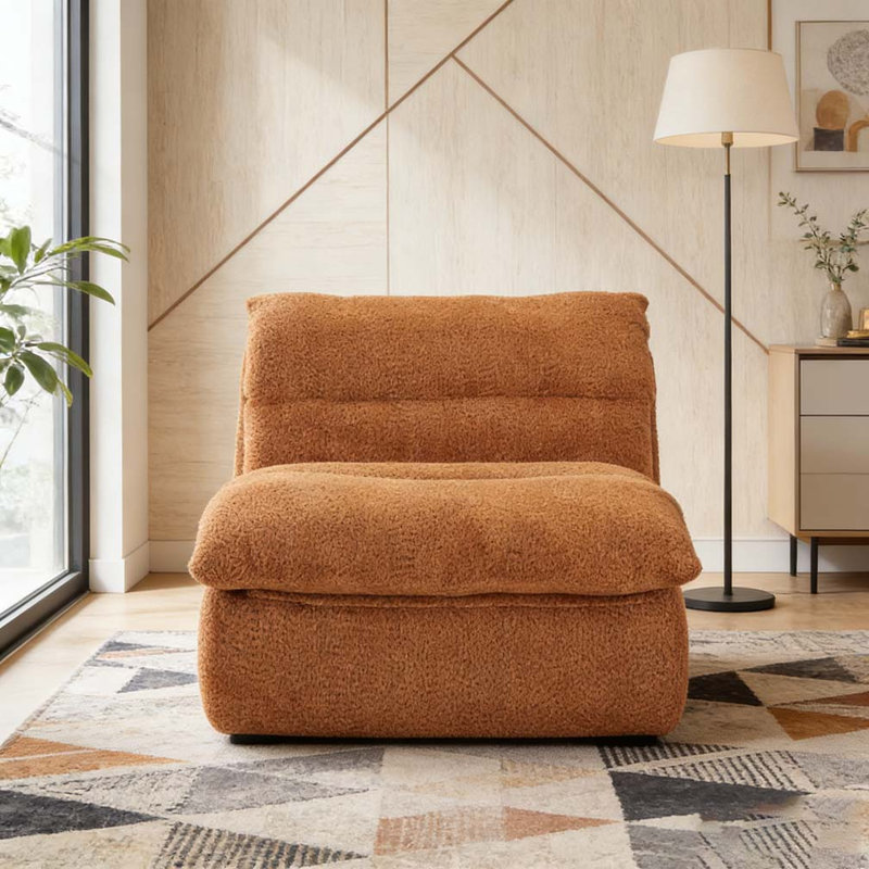 Fauteuil moderne avec assise moelleuse, Orange