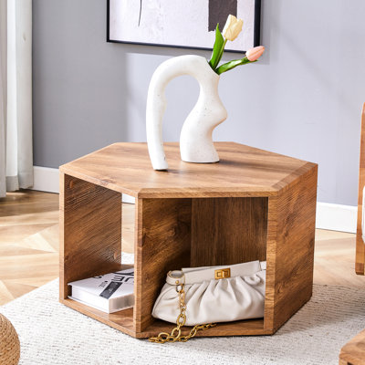 Table hexagonale avec trous de rangement supplémentaires - La surface lisse et délicate met en valeur votre décor de maison Autocollants à motifs spéciaux à plusieurs espaces pour un nettoyage facile