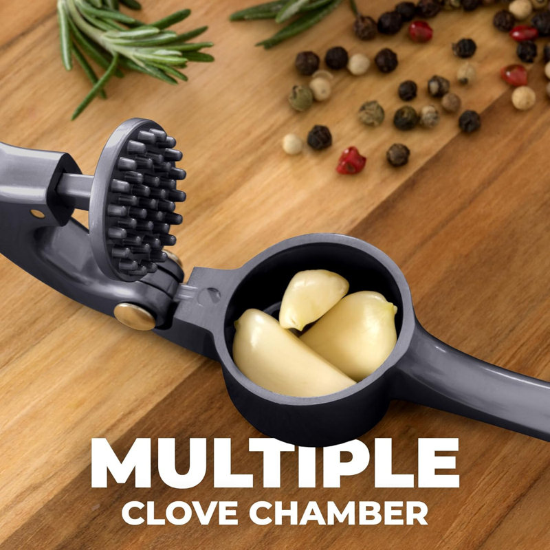 Zulay Kitchen Premium Garlic Press, Satin Black