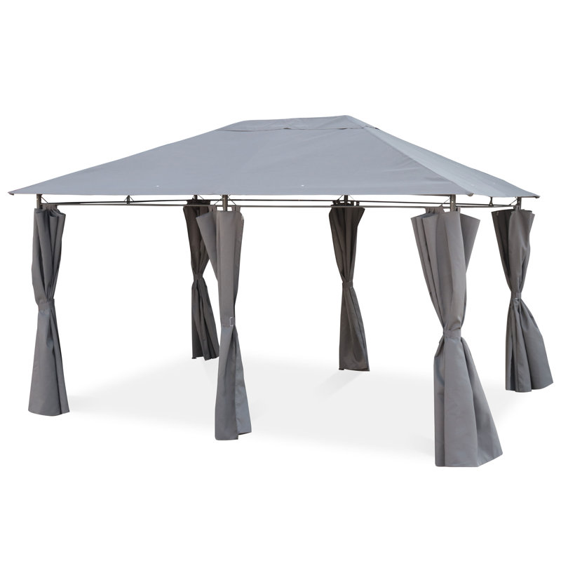 Phirun 3.9m x 2.9m Steel Patio Gazebo, Grey
