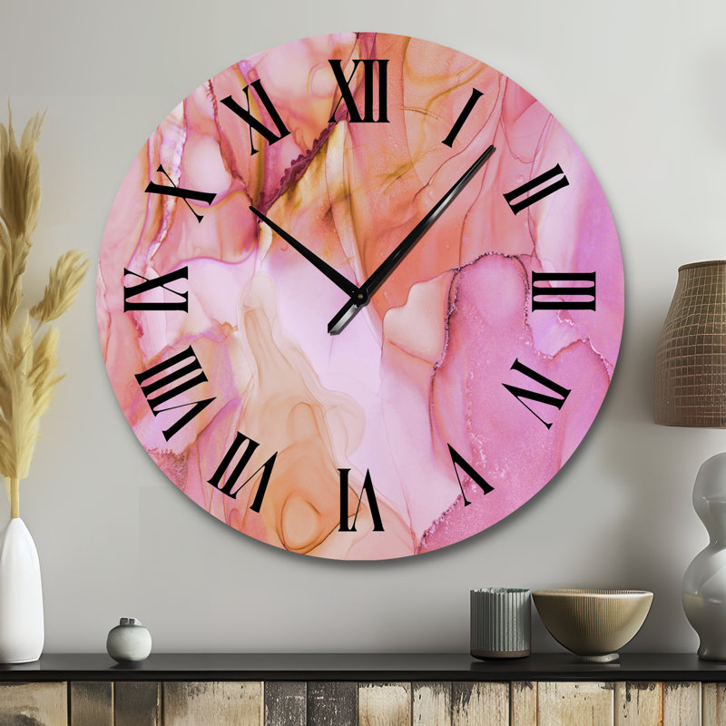 Horloge murale Tender, Grand, Rose/noir