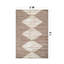 Tapis beige à rayures géométriques brunes-1905198093