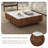 35.43" Modern Square Coffee Table With Sintered Stone Top And Double Drawers, Walnut Finish